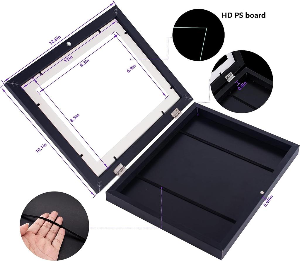 Комплект из 4 рамок для детского творчества, органайзер для детских работ, сменный деревянный фотодисплей для домашнего офиса, формат А4