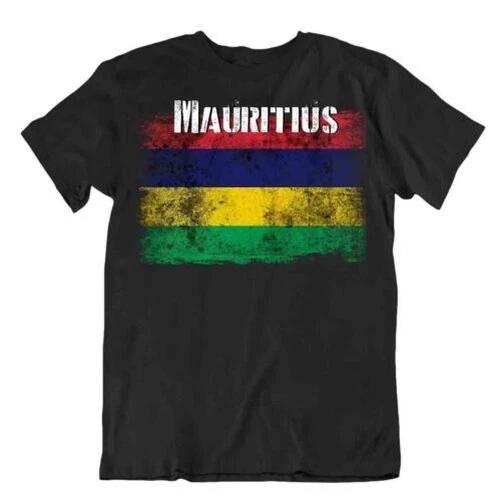 Mauritius Flag T-Shirt City Map Four Ribbons Freedom Independence