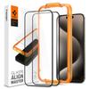 Spigen ALM Tempered Glass Screen Protector for iPhone 15 Pro Max - Black, 2 Pack