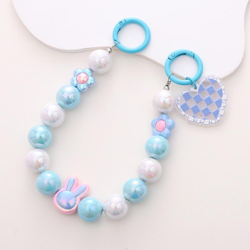 Цепочка для мобильного телефона с бисером в виде русалки, шнурок для телефона, брелок с подвеской в виде кролика, чашка для воды, браслет, наушники, камера, декор