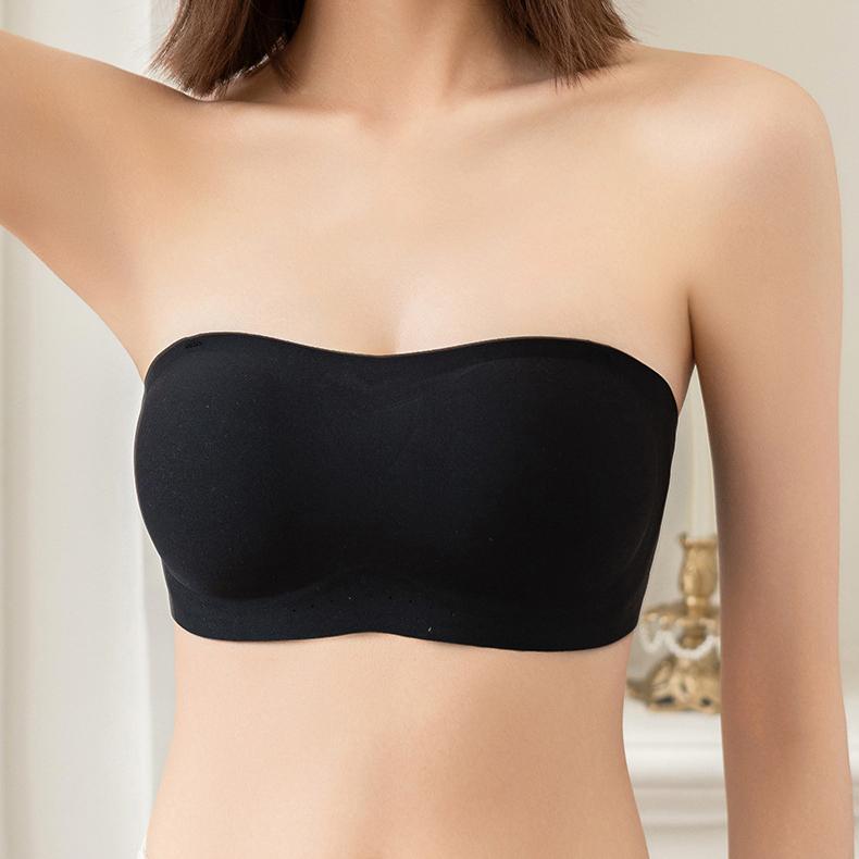 Underwear Women's Anti-slip Gathering Bra Seamless Beauty Back Wrap Chest Support Comfortable Bra Strapless Push Up Bra