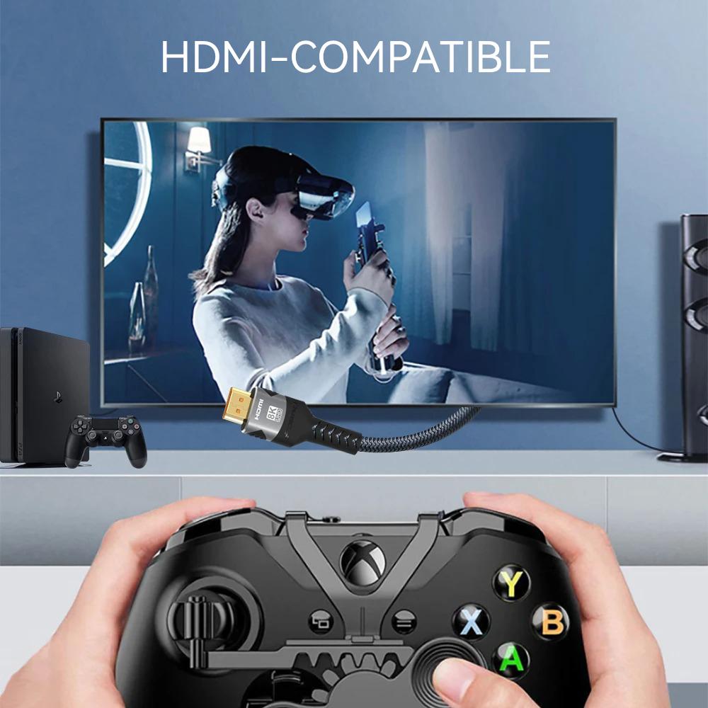 Кабель 8K, совместимый с HDMI, 4K@120Hz, 8K@60Hz, HDMI 2.1, 48 Гбит/с, Адаптер для RTX 3080, eARC, HDR, Видеокабель, ПК, Ноутбук, ТВ-приставка, PS5