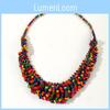 Creative Colored Wooden Bead Woven Necklace Neck Accessories For Casual And Office Looks