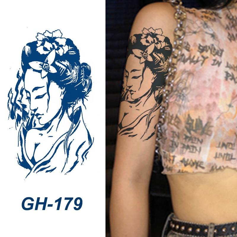 GH Hot Sale Waterproof Long Lasting Temporary Tattoos Stencil Body Art Arm Chest Leg Shoulder Tattoo Stickers for Girl Men Women