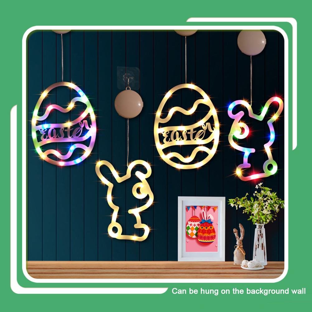 1-4 шт. пасхальный оконный светильник в виде яиц кролика, подвесной светильник, праздничная атмосфера в помещении, гирлянда для пасхального украшения окна 2025 г.