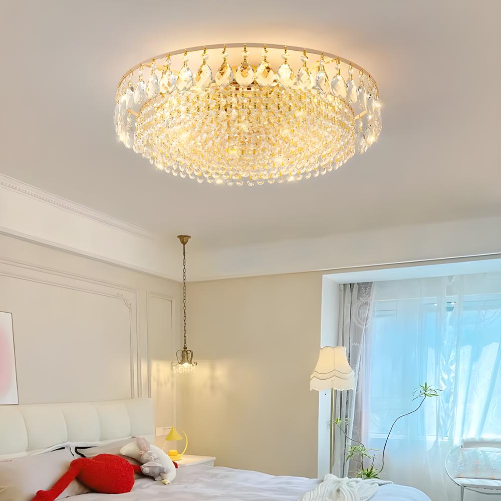Nordic LED Crystal Circle Ceiling Lamp Гостиная Спальня Внутренний Декор Подвесной Светильник Lampara Luminaire Chandeliers Освещение