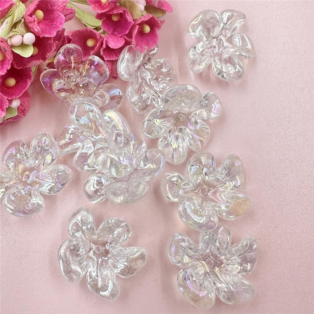 10 шт. 22,5*23,5 мм акриловые цветочные бусины, цепочка для мобильного телефона, чехол «сделай сам», аксессуары для волос, материал ручной работы