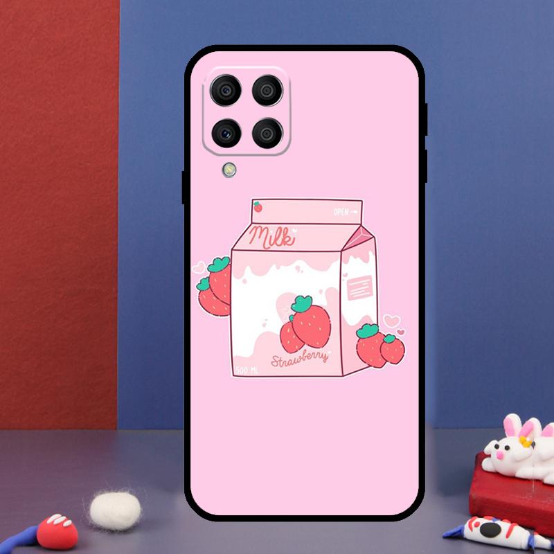 Милый Клубничный Молочный Чехол Для Телефона Samsung Galaxy M14 M34 M54 M33 M13 M23 M53 M15 M55 M31 M51 M20 M30s M32 M52