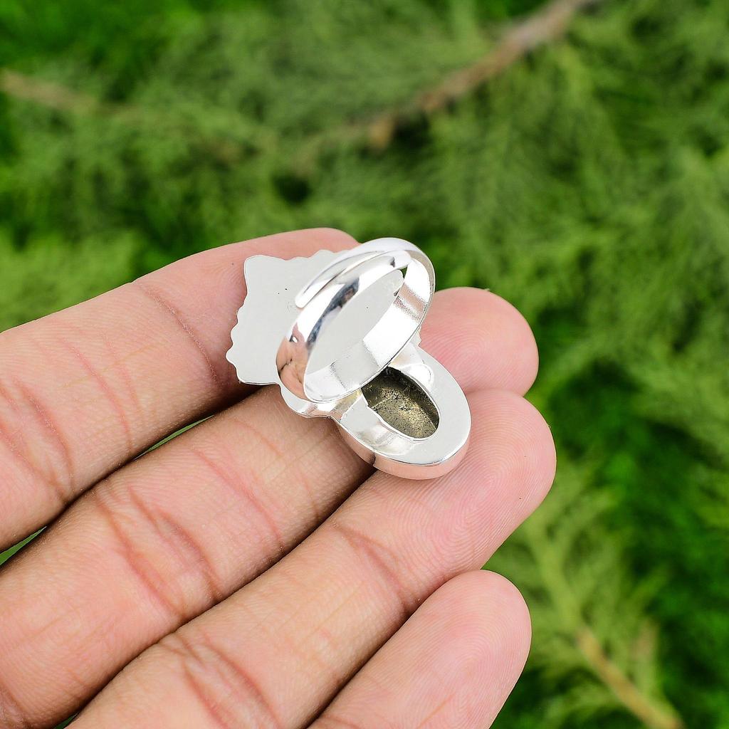 Серебро 925 пробы Пирит Камень Обещание Модный Мама Уникальное Помолвочное Юбилейное Кольцо