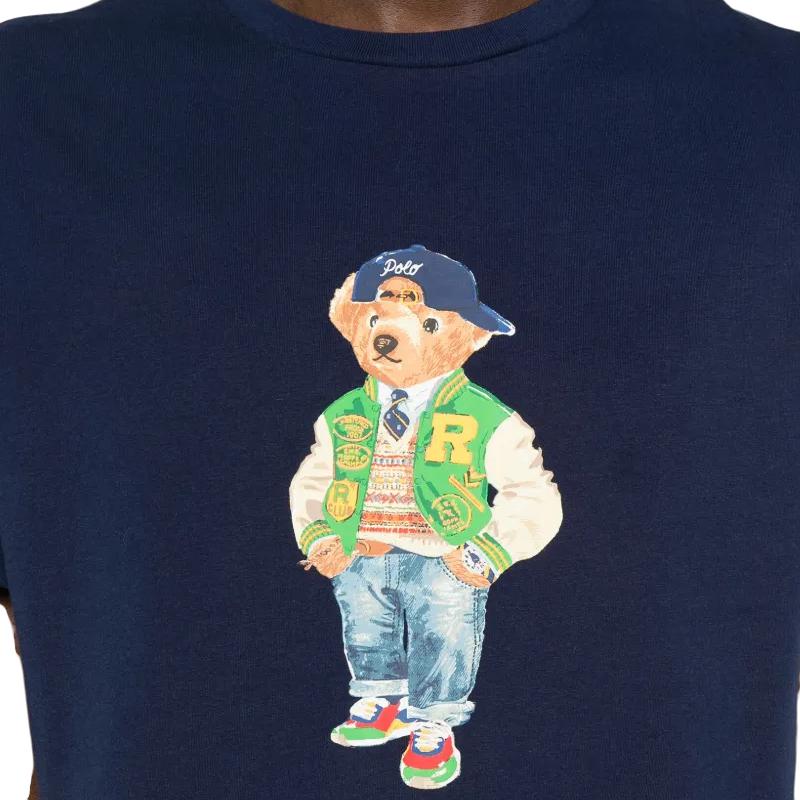 Мужская футболка с коротким рукавом и круглым вырезом Polo Ralph Lauren Sport с принтом медведя 710752599-002
