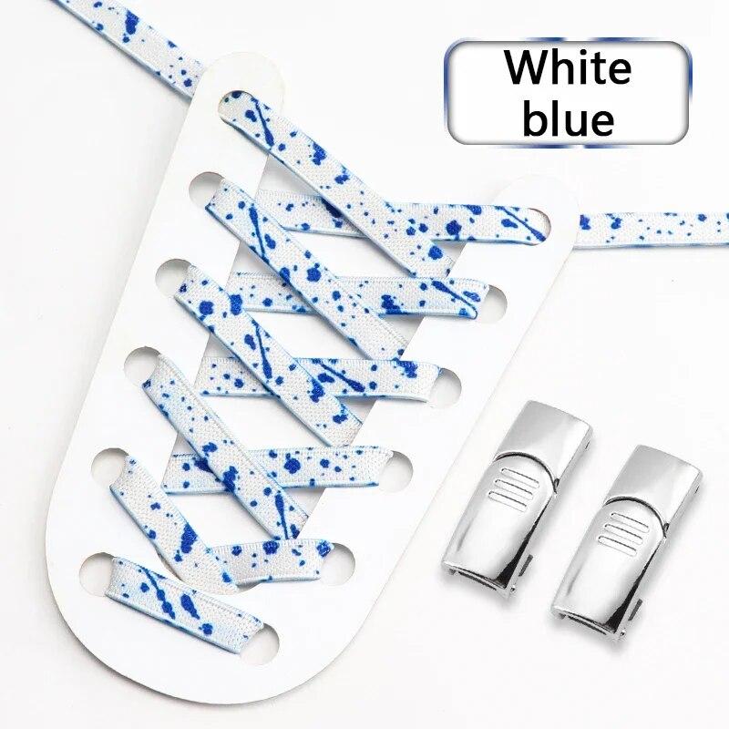 Кроссовки на плоской эластичной шнуровке, шнурки с магнитной пряжкой и застежкой без завязок, шнурки с принтом чернил для детей и взрослых, шнурки без завязок