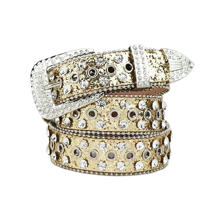 Девушка Блестящий Пояс Уличные Танцы Джинсовый Ремень Декоративный Ремень с Шипами
