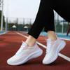 Женские спортивные туфли Flyknit, повседневные сетчатые дышащие одинарные туфли, кроссовки со шнуровкой спереди, легкие кроссовки для бега 36-40