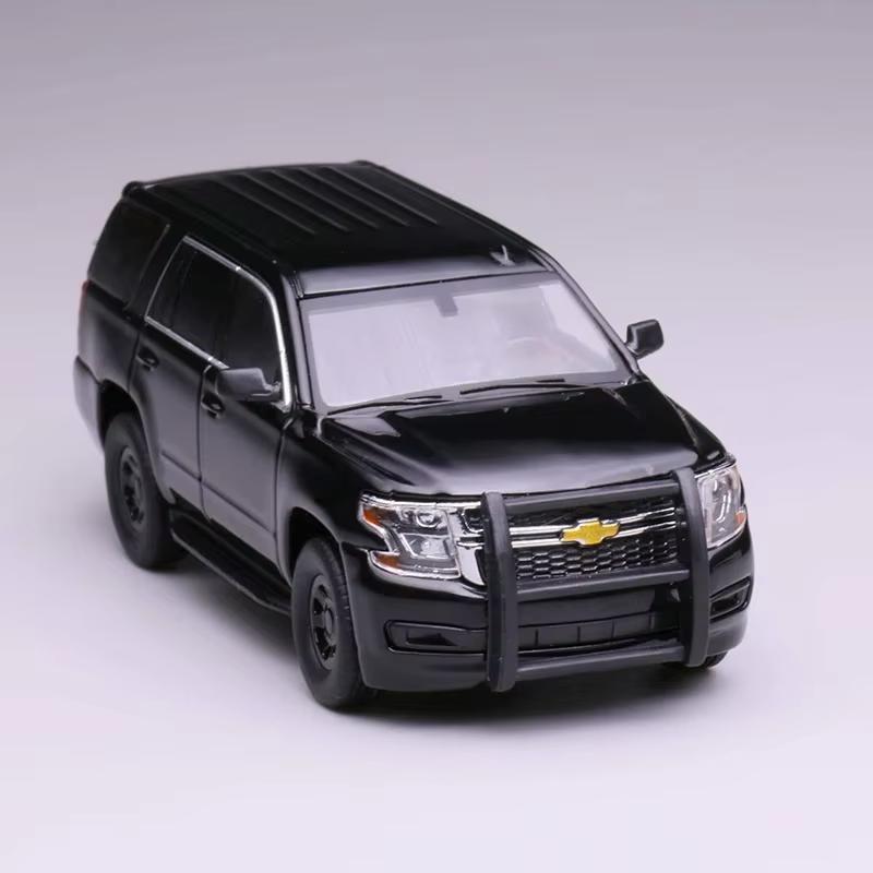 New 596 Model 1:64 Black Chevrolet Tahoe Unmarked US Police Alloy Diecast Car Model Collectible For Car Enthusiast Display Toy