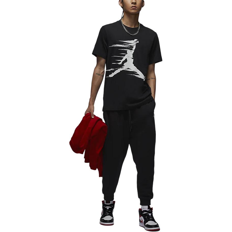 Jordan MVP Jumpman Logo Crew Neck Удобная футболка с коротким рукавом для мужчин, черные FZ1920-010