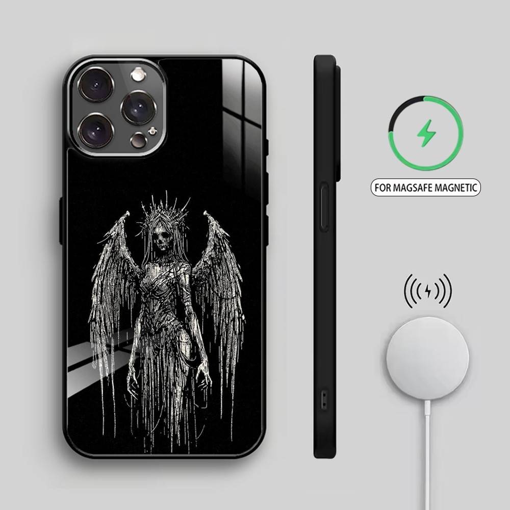 G-Готическая Девушка Скульптура Ретро Чехол Для Телефона Для iPhone17,16,15,14,13,12,11 Plus,Pro Max Магнитный Для Magsafe Беспроводной Зарядки