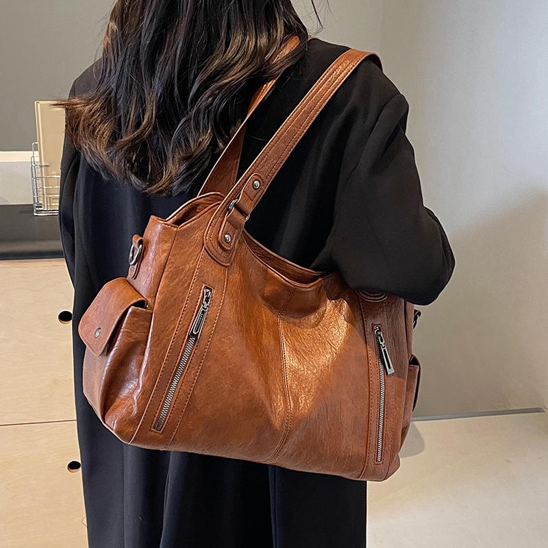 Высококачественная женская сумка Yogodlns, новая сумка через плечо в городском трендовом стиле, универсальная повседневная сумка большой вместимости на молнии для поездок на работу