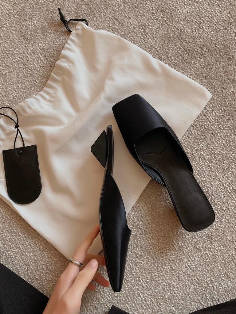 Huizhou Women's Shoes Grape Mother French Light Mouth Sandals Women's Summer Triangle Heel High-end Square Head Muller Cool Slippers Women