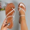 2025 летние новые женские тапочки на плоской подошве, закрывающие пальцы, пляжные универсальные повседневные женские тапочки
