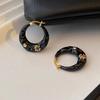 Модные черные французские серьги Портативная прочная конструкция из сплава Украшение для повседневного использования и формальной обстановки