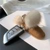 Snow Boots Mink Hair Doll Pendant Fluffy Car Keyring Creative Mini Boot Keychain  Key Decoration