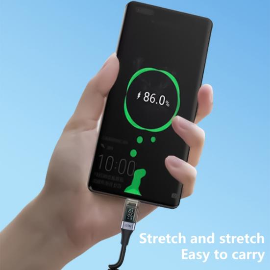 Зарядный шнур с пружинным выдвижным креплением, высокая скорость 480 Мбит/с, интеллектуальный дисплей PD100W, быстрый