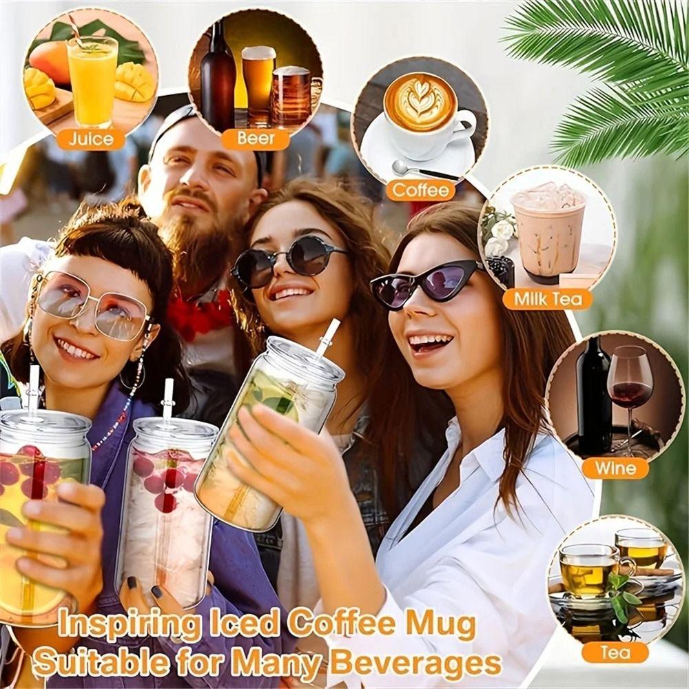 Reusable Mason Jar Cups 16oz Capacity Snow Globe Tumbler DIY Water Bottles Holiday Gifts