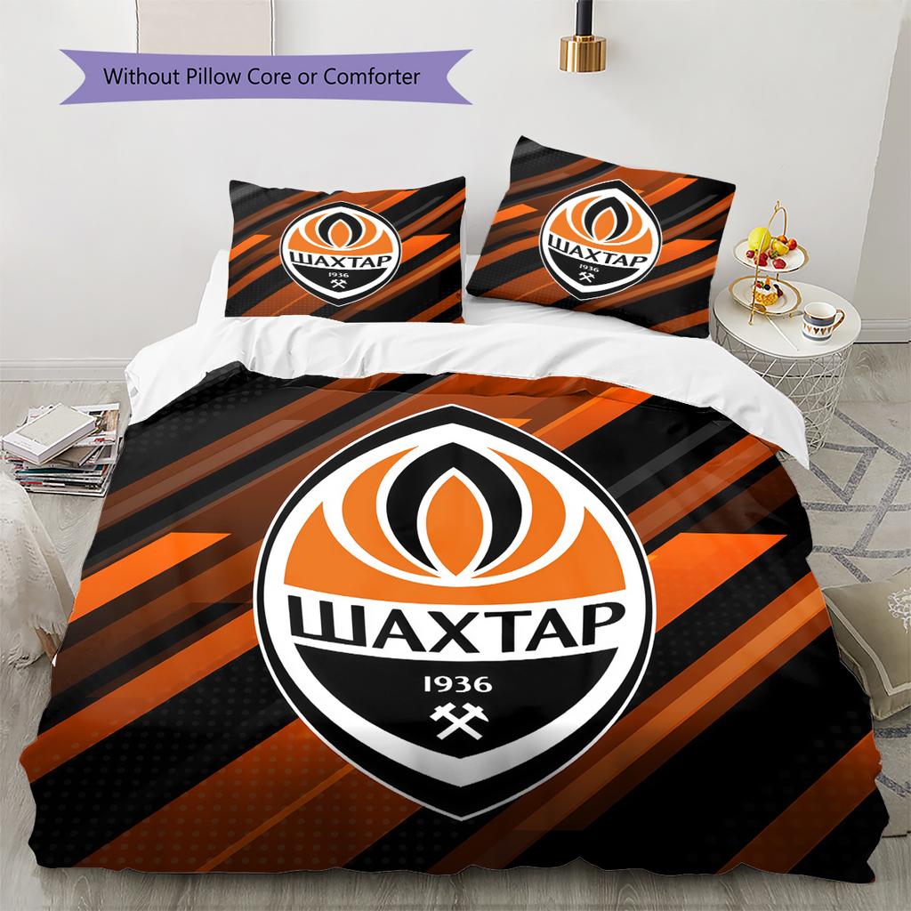 Shakhtar Donetsk Pattern Bedding Home Decoration Birthday Gift (1 * duvet cover + 2 * pillowcase, without core)