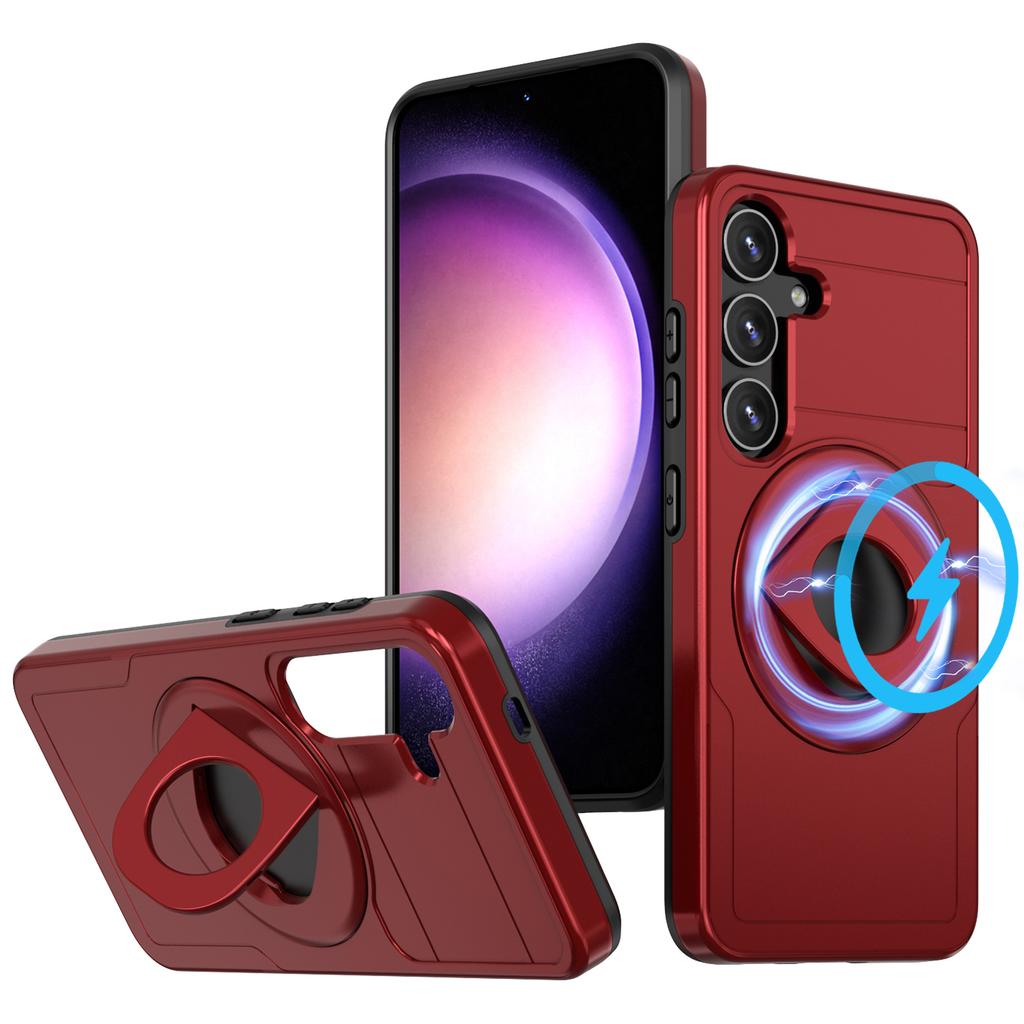 For Samsung Galaxy S25/S24 Magnetic Case Slide Camshield TPU + PC Kickstand Phone Cover