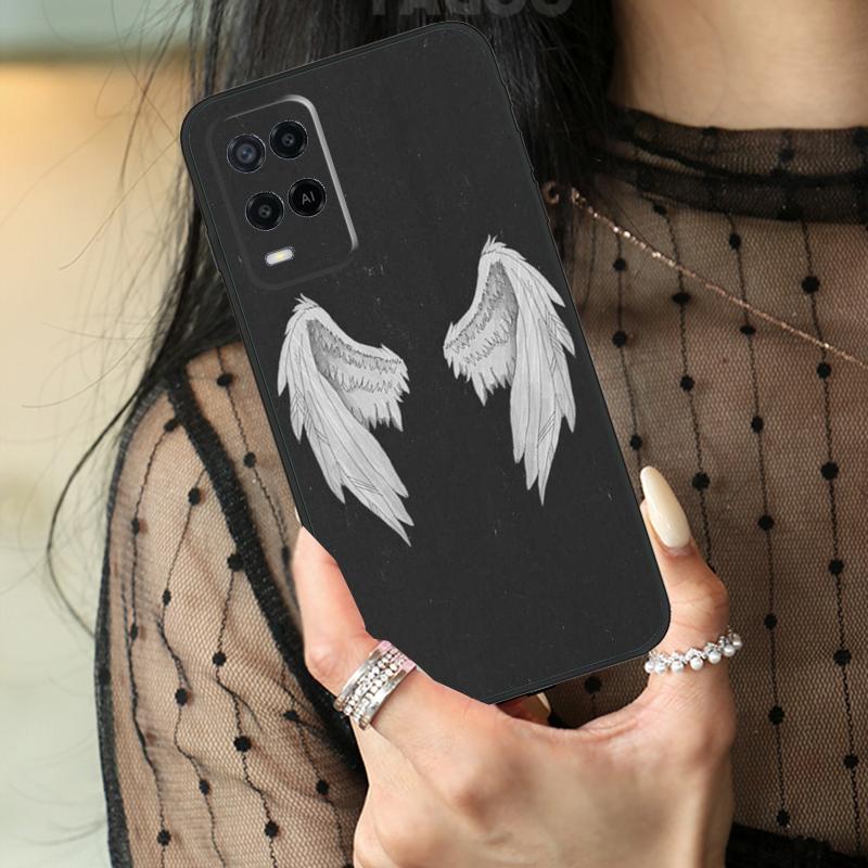 Фантазийный чехол с крыльями ангела для Oppo A74 A94 A54 A80 A60 A40 A18 A38 A58 A78 A98 A96 A76 A16 A15 A17 A57 A77 A5 Pro