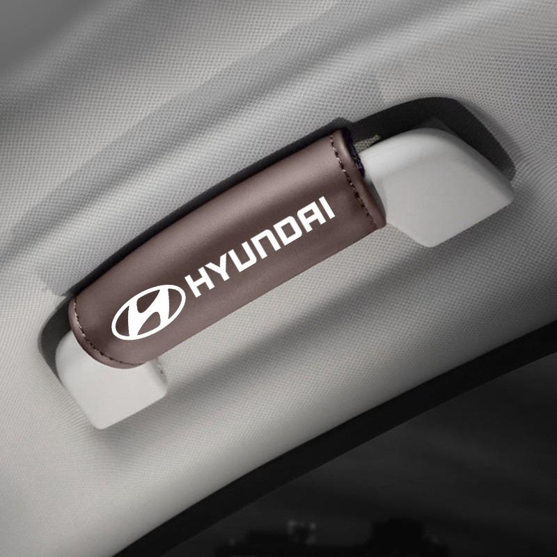 Кожаный Автомобильный Значок Ручка Крыши Защита Перчатки для Вытягивания Для Hyundai i30 ix35 ix25 i20 solaris accent tucson Аксессуары