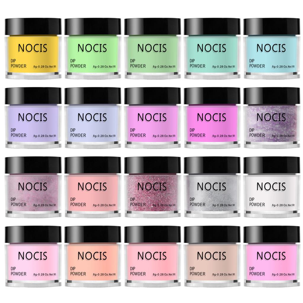 NOCIS 20 Colors Nail Dipping Powder Set Nail Art Dip Powder Starter Kit Fastdrying No UVLED Nail