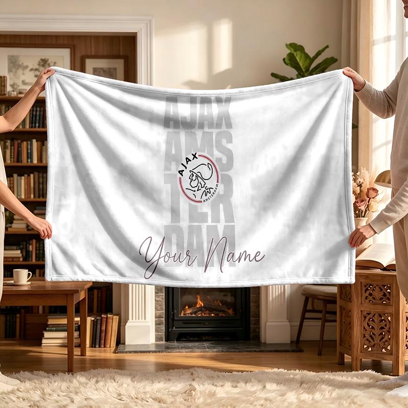 Ajax (1) Personalized Name Blanket Soft Cozy Gift for Sofa Bed Couch Home Decoration