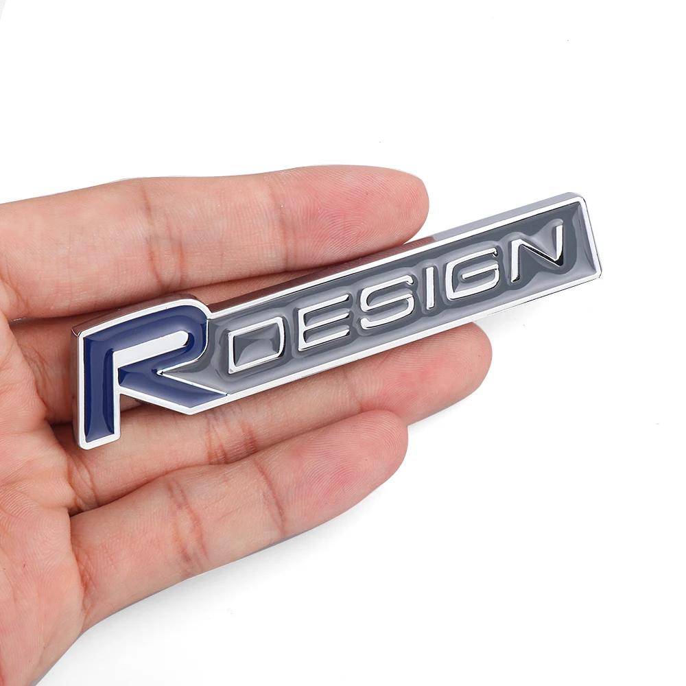 1pc 3D Metal Car Badge Sticker Gutter Body Trunk Decor Car Accessories For Volvo Rdesign AWD S40 S60 S70 S80 S90 V40 V50 V60 V70