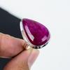Dainty Kashmir Ruby Adjustable 925 Sterling Silver Ring - Fits US Sizes 6 To 11 - Handmade Boho Jewelry for Women & Men, Wadding Gifts