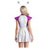 Womens Space Alien Costume Cap Sleeve Cutie Design Outer Space Theme Dress and Hair Hoop