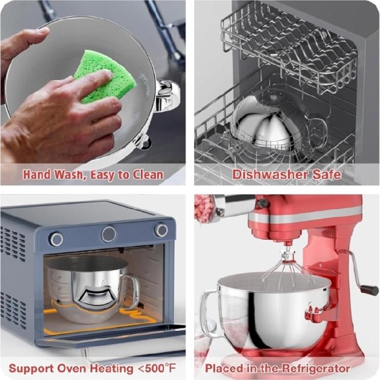 Крышка чаши миксера Крышка миксера Крышка чаши кухонного миксера Замена чаши миксера Крышка чаши миксера Чаша для смешивания из нержавеющей стали для миксеров 6QT