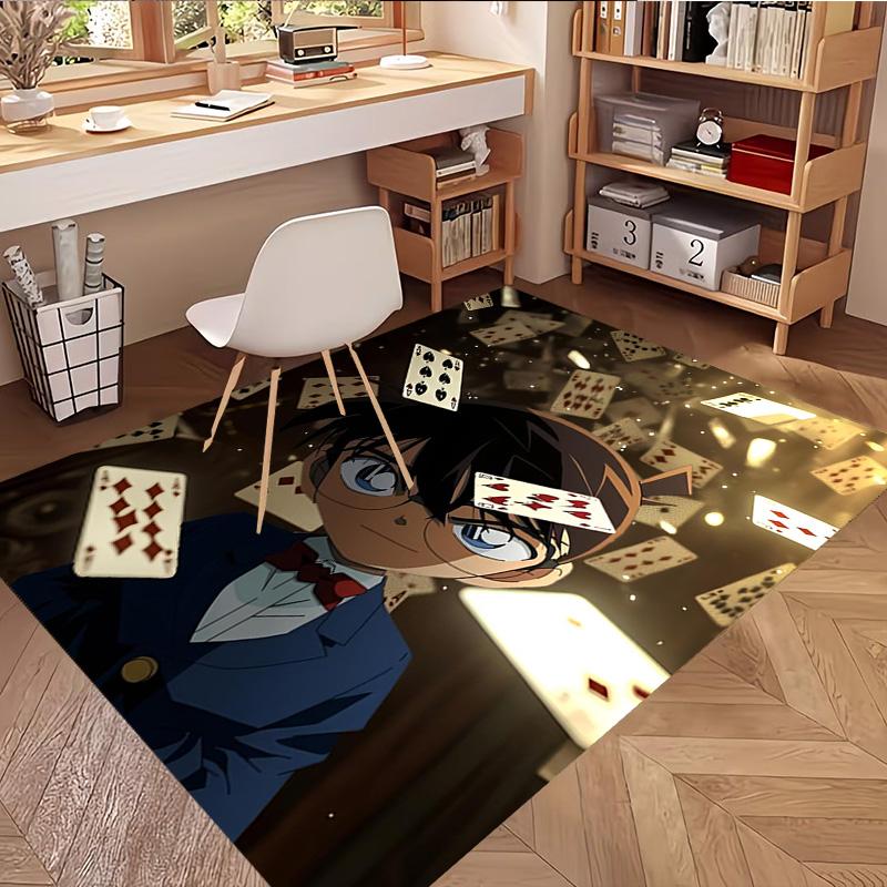 Detective Conan Print Rug, Washable Floor Carpet, For Entryway Dorm Laundry Room Office Study, Home Decor Birthday Christmas Gift