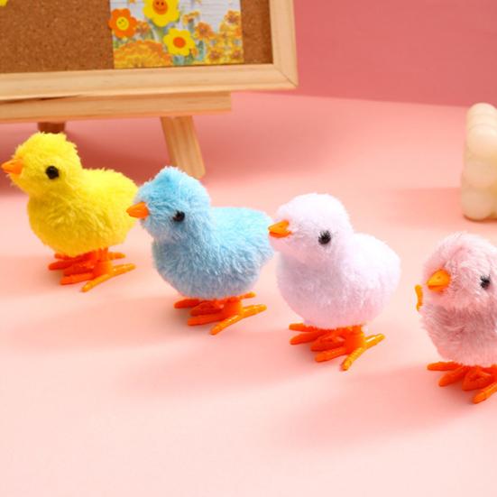 6 шт. заводных игрушек плюшевые цыплята заводные игрушки реалистичный внешний вид имитация цыплят фигурки пушистые цыплята игрушки