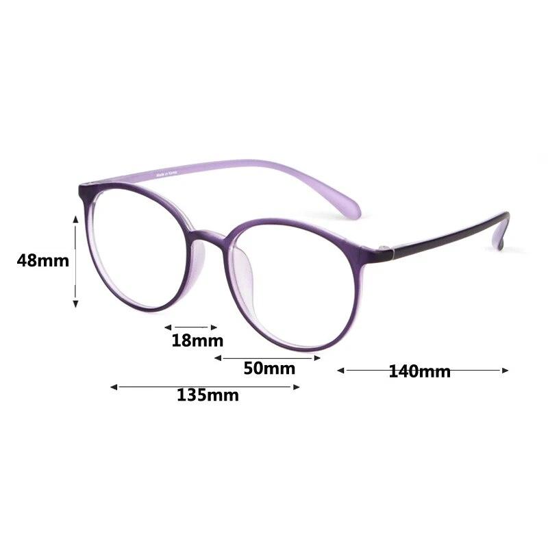 Ultralight Round Reading Glasses For Women Men Anti Blue Light Presbyopic Eyeglasses Magnifier Diopter +1.0 1.5 +2.0 2.5 To +4.0
