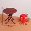Nostalgic Simulation Table Chair Play House Toy Mini Stool Model Ornament Miniature Doll House Children'S Toy