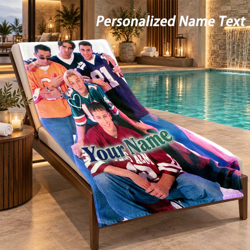 Custom Text Backstreet Boys Print Beach Towel Large Towel For Home Bathroom Beach