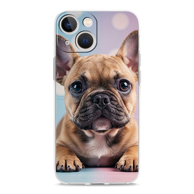 Чехол для телефона iPhone 17 Air Cases iPhone 16 15 12 13 14 Pro Max SE 7 8 Plus iPhone11 Прозрачный Мягкий Чехол Французский Бульдог Собака Питомец