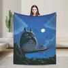 Anime Tonari No Totoro blanket Cover Fleece T-Totoros Cute Warm Throw blanket for Home Couch Bedroom Quilt