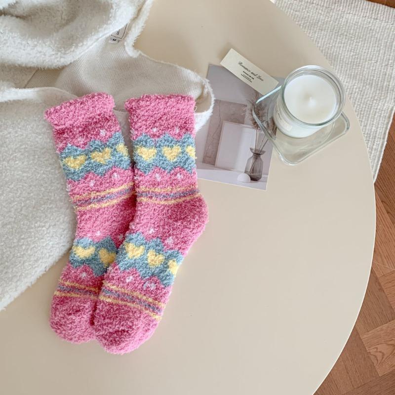 Autumn and Winter Non-shedding Coral Fleece Socks, Women's Socks, Home Warmth Thickened Sleep Socks