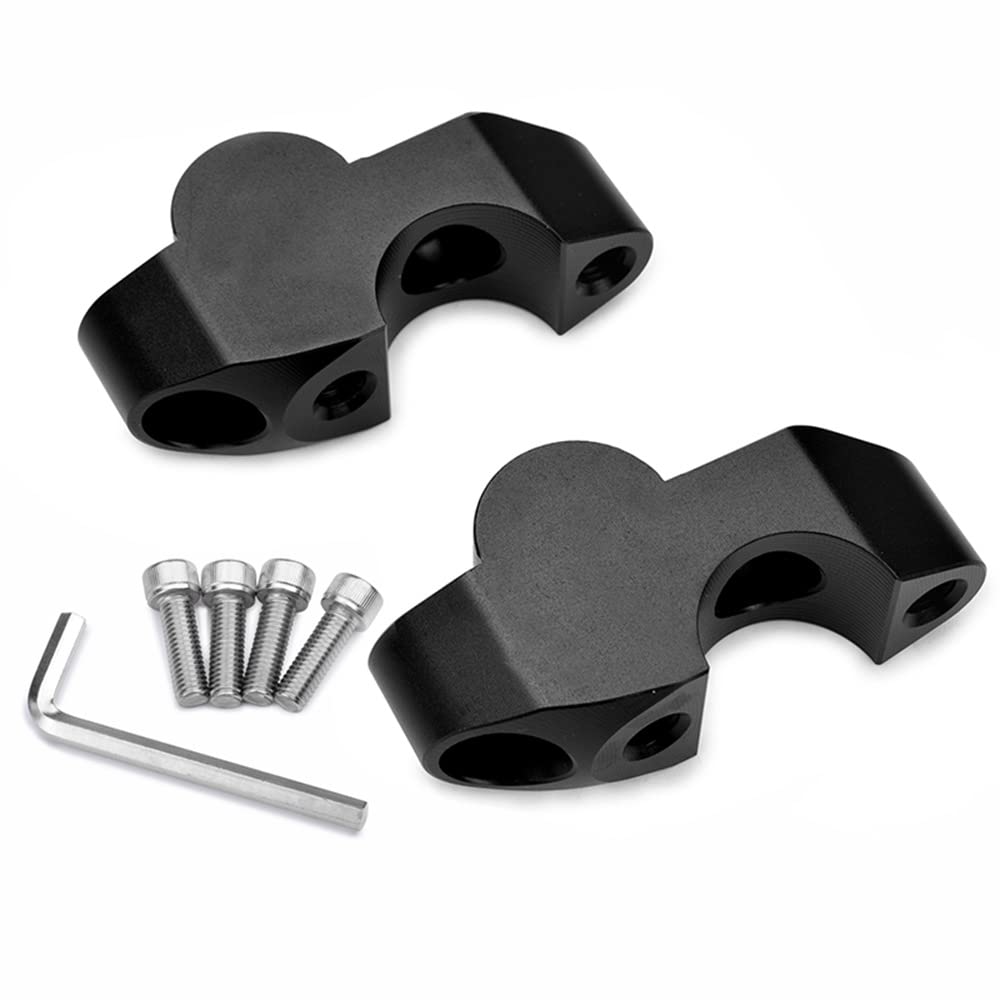 LEDISHUN Handlebar Risers for KTM DUKE 18mm 38mm Up 125/200/250/390 (All Models) - Back, (Uses Handlebars) (Black)