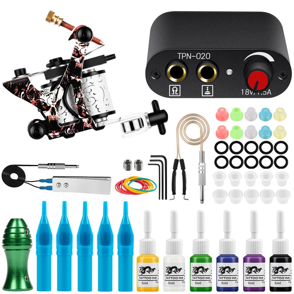 Набор тату-машинок PHOENIXY с источником питания для татуировки, чернилами для татуировки, полный комплект тату-машины, насадки для тату-игл и тату-инструменты для боди-арта