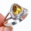 Natural Citrine Gemstone Handmade 925 Solid Sterling Silver Gift Ring S.9 P9d28