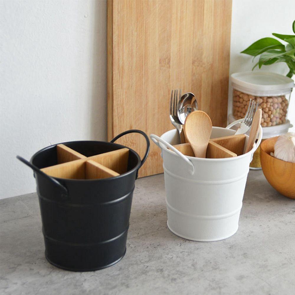 Storage Bucket Cooking Tool Chopstick Holder Cutlery Organizer Spoon Stand Bamboo Tableware Holder