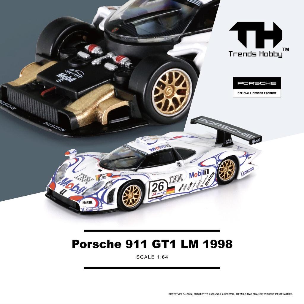 TH-Trends Hobby 1/64 095 911 GT1 LM #26 GT3 R-DTM Съемная крышка Автомобиль Сплав Моторное транспортное средство Литье под давлением Металлическая модель Детские игрушки Мальчики